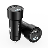 Ambrane 51W Fast Charging Car Charger, Dual Output 33W Type C PD + 18W USB Car Adapter, Quick Charge Car Plug for iPhone, Android, Tablets & More, High-Speed Compact Car Power Charger (Black, C51)
